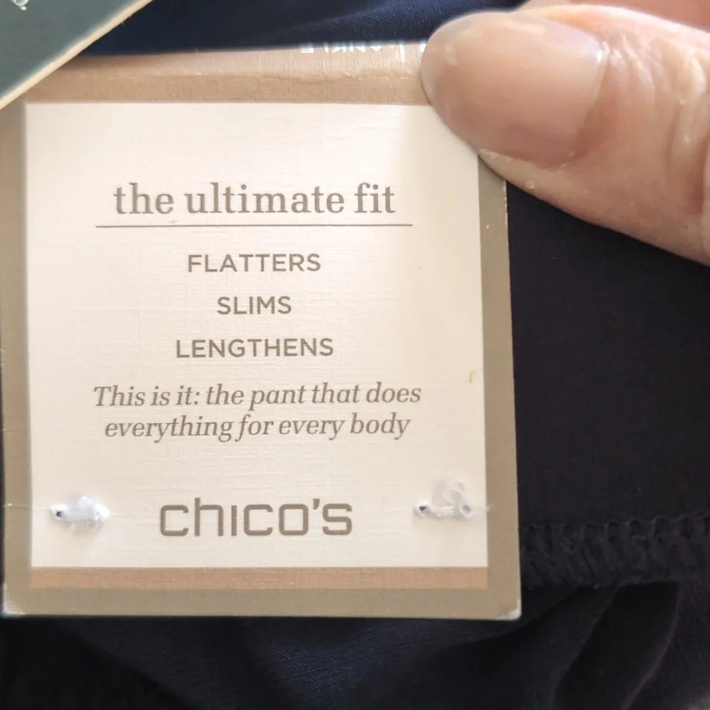 Chicos Navy Soft Knit Pants Size 2 (Large) New With Tags